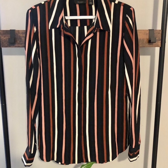 NWOT! | Halogen | Vertical Striped Blouse | Size:M - Picture 1 of 10